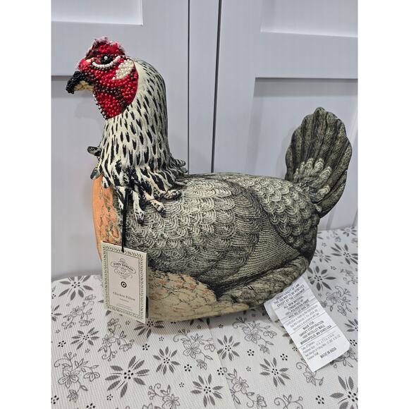 NWT John Derian for Target Chicken Pillow – Beaded Decorative Accent - Picture 3 of 10